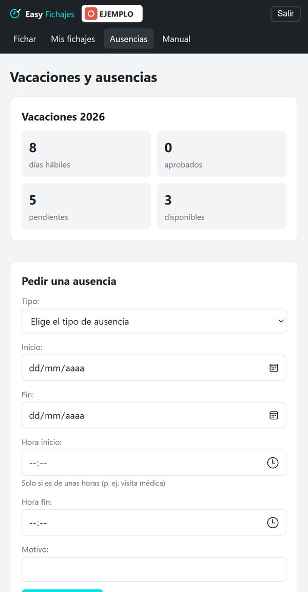 Vacaciones y ausencias
